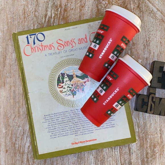 🆕🎄☕️🧜♀️STARBUCKS Reusable am 16 oz. Not Dated Coffee Cups w/ Lids - Picture 2 of 8